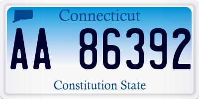 CT license plate AA86392