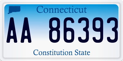 CT license plate AA86393