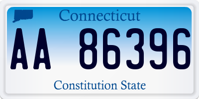 CT license plate AA86396