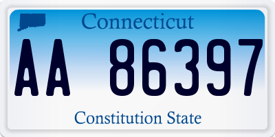 CT license plate AA86397