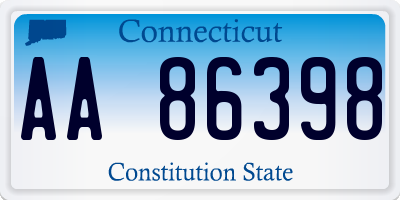 CT license plate AA86398