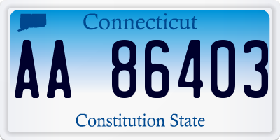 CT license plate AA86403