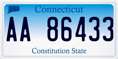 CT license plate AA86433