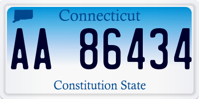 CT license plate AA86434