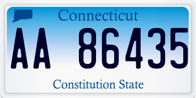 CT license plate AA86435