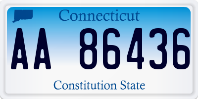 CT license plate AA86436