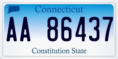 CT license plate AA86437