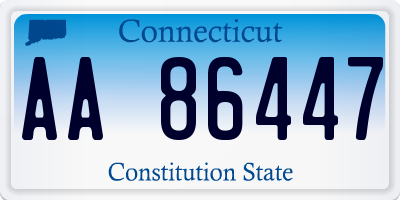 CT license plate AA86447