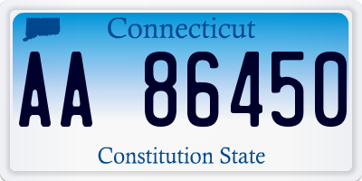 CT license plate AA86450