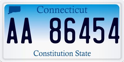 CT license plate AA86454