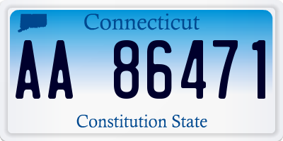 CT license plate AA86471