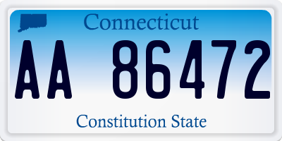 CT license plate AA86472