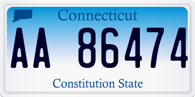 CT license plate AA86474