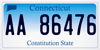 CT license plate AA86476