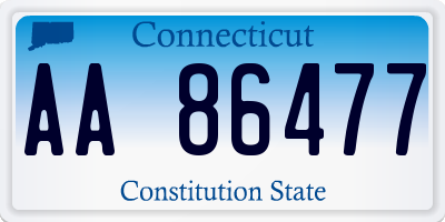 CT license plate AA86477