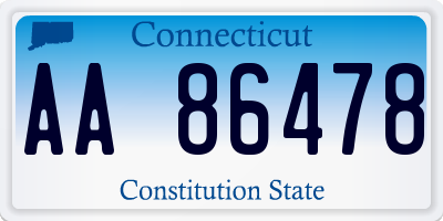 CT license plate AA86478