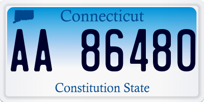 CT license plate AA86480