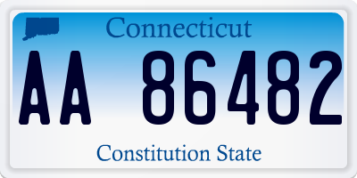 CT license plate AA86482