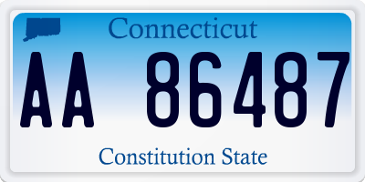 CT license plate AA86487