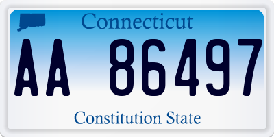CT license plate AA86497