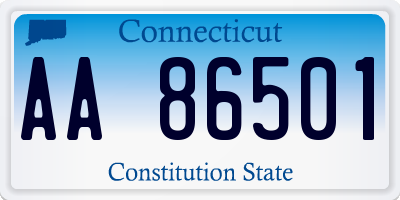 CT license plate AA86501