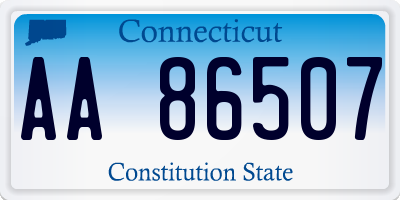 CT license plate AA86507