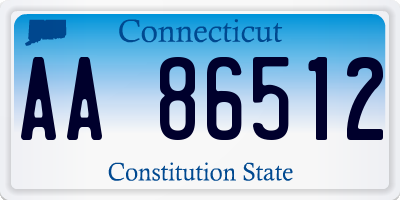 CT license plate AA86512