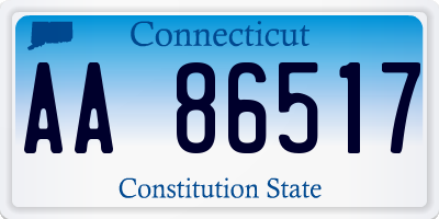 CT license plate AA86517