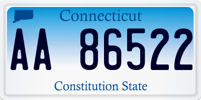 CT license plate AA86522