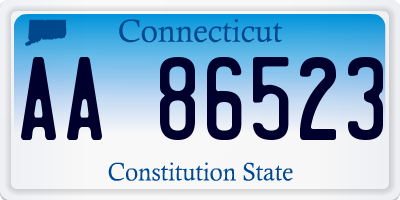 CT license plate AA86523