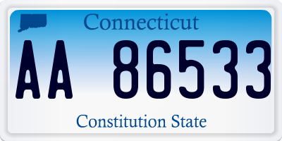 CT license plate AA86533