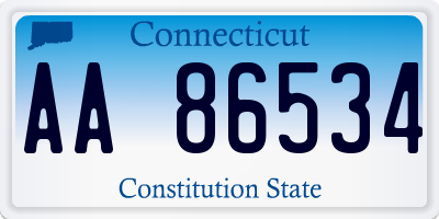 CT license plate AA86534