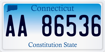 CT license plate AA86536