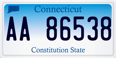 CT license plate AA86538