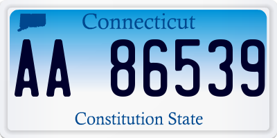 CT license plate AA86539