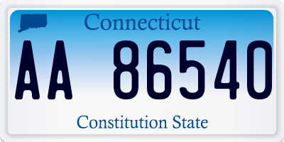 CT license plate AA86540