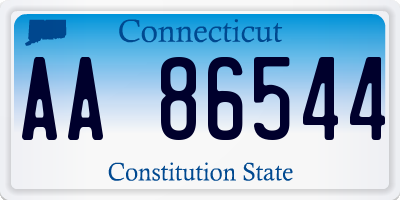 CT license plate AA86544