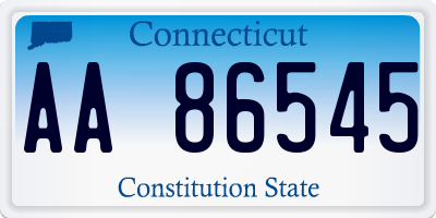 CT license plate AA86545