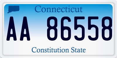 CT license plate AA86558
