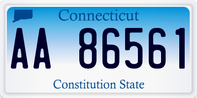 CT license plate AA86561