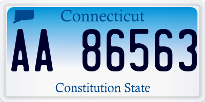 CT license plate AA86563
