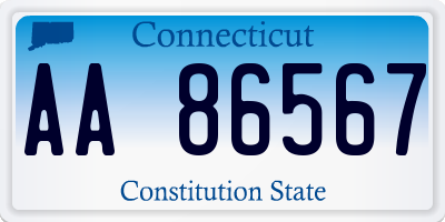 CT license plate AA86567