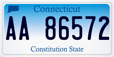 CT license plate AA86572