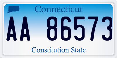 CT license plate AA86573