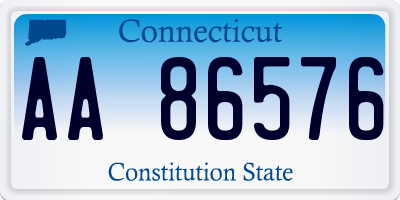 CT license plate AA86576