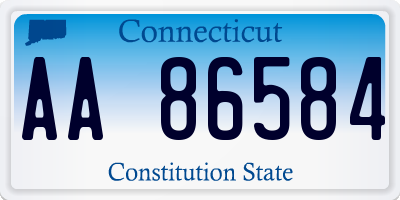 CT license plate AA86584