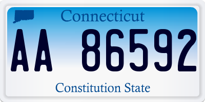 CT license plate AA86592
