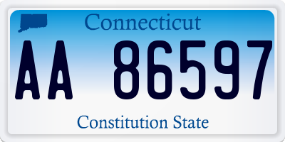 CT license plate AA86597