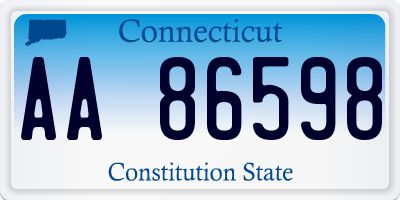 CT license plate AA86598