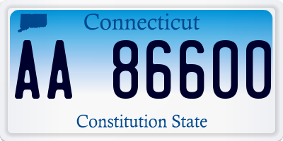 CT license plate AA86600